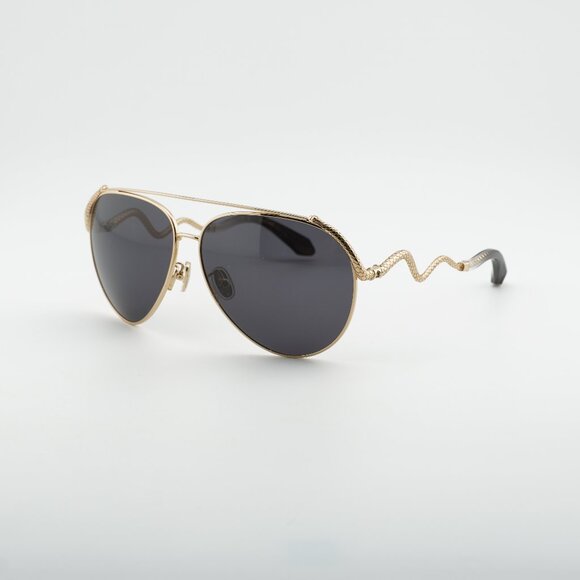 Roberto Cavalli SRC090M 0300 Sunglasses Gold Aviator Frame, Grey Lenses main image 5